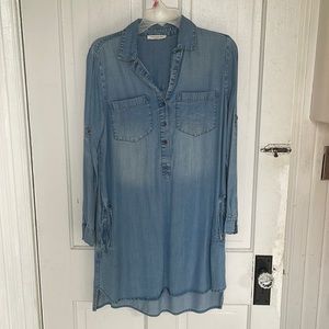 Lightweight super soft denim colored dress,